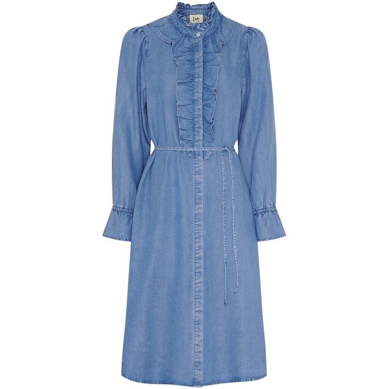 Klänningar - Ganja Flounce Dress – Denim Blue